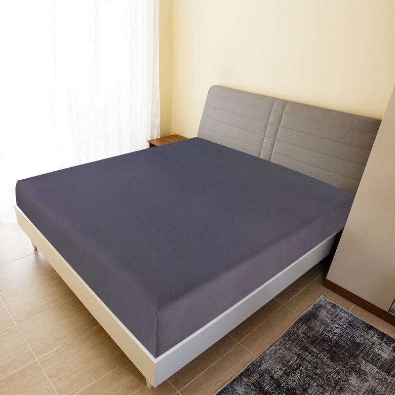 Berkfield Jersey Fitted Sheet Anthracite 90×200 cm Cotton