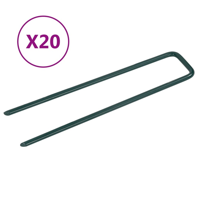 Berkfield Nails for Artificial Grass 20 pcs U-shape Iron