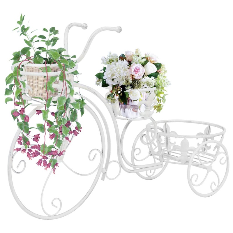 Berkfield Plant Stand Bicycle Shape Vintage Style Metal