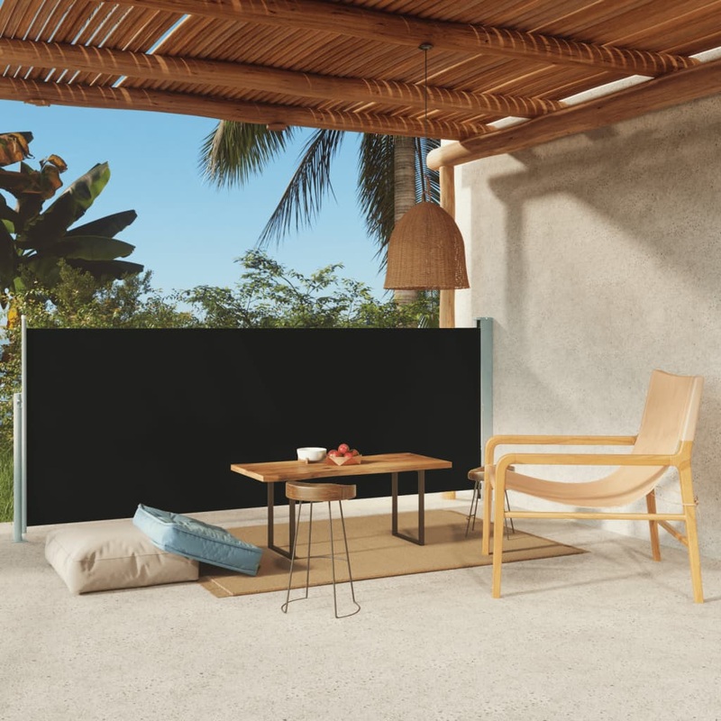 Berkfield Retractable Side Awning 117×300 cm Black