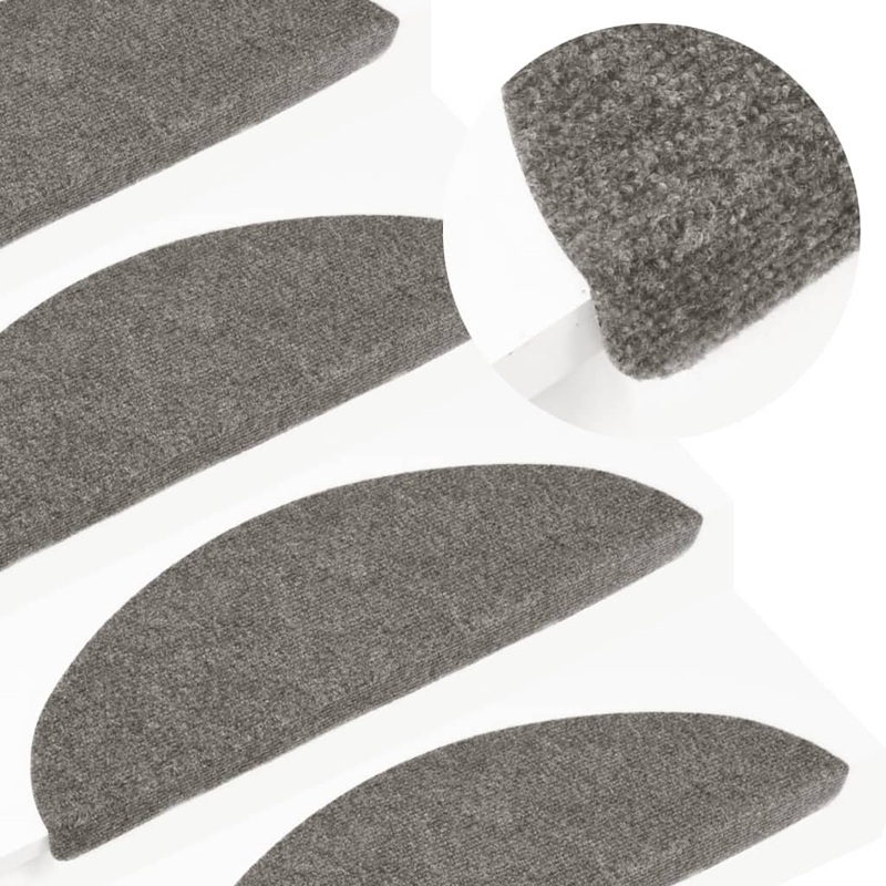 Berkfield Stair Mats Self-adhesive 15 pcs 56x17x3 cm Grey