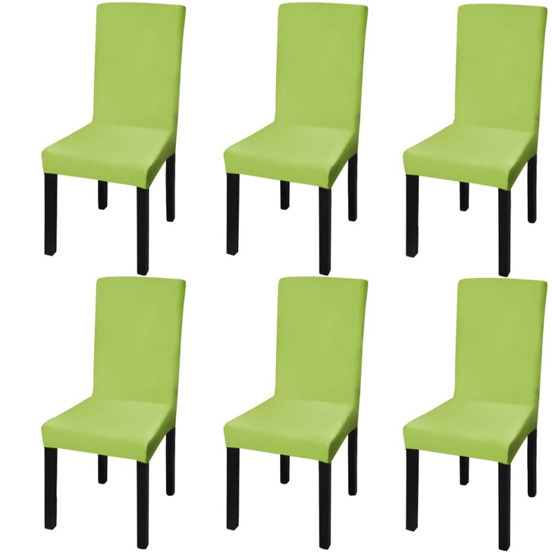Berkfield Straight Stretchable Chair Cover 6 pcs Green