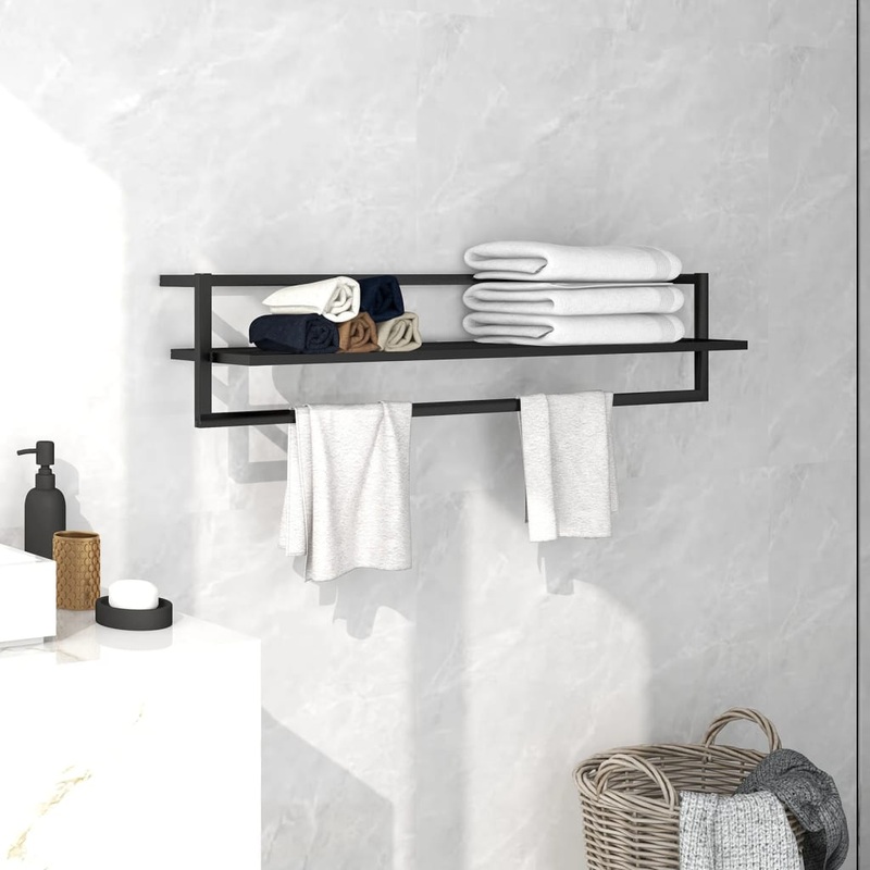 Berkfield Towel Rack Black 95x25x22 cm Iron