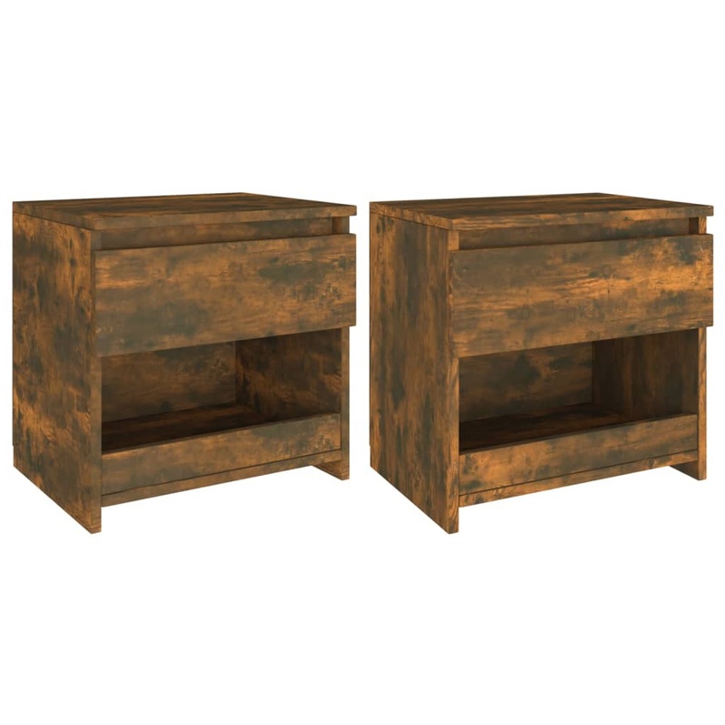 Berkfield Bedside Cabinets 2 pcs Smoked Oak 40x30x39 cm Engineered Wood
