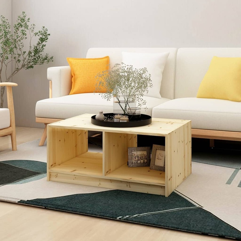 Berkfield Coffee Table 75x50x33.5 cm Solid Firwood