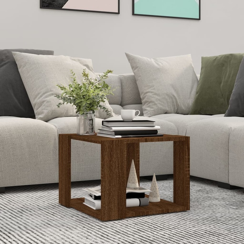 Berkfield Coffee Table Brown Oak 40x40x30 cm Engineered Wood