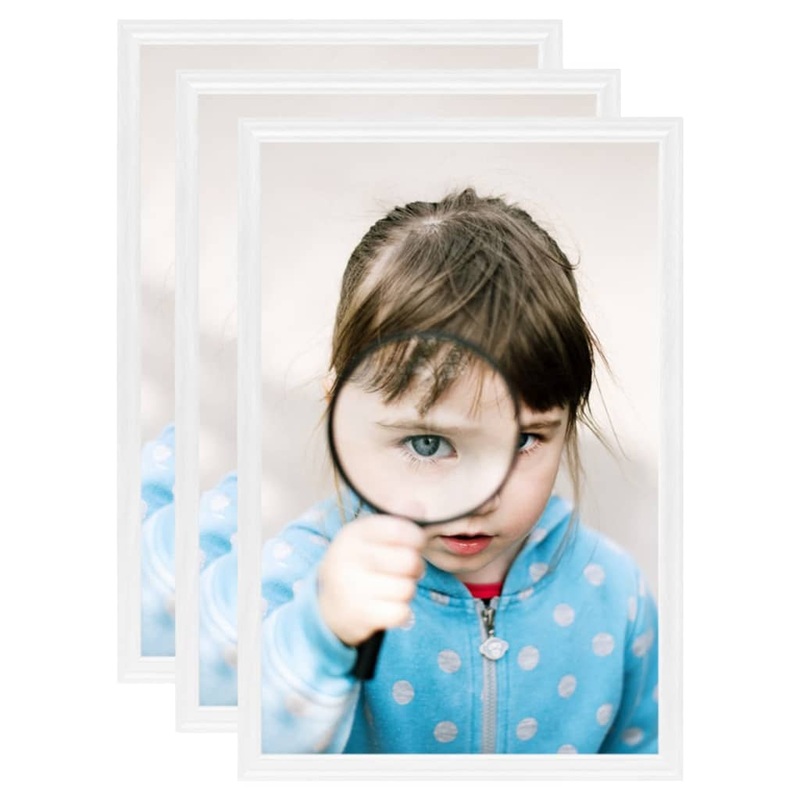 Berkfield Photo Frames Collage 3pcs for Table White 21×29.7cm MDF