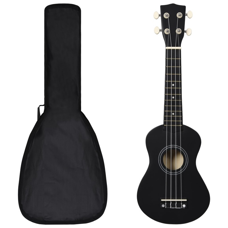 Berkfield Soprano Ukulele Set with Bag for Kids Black 21