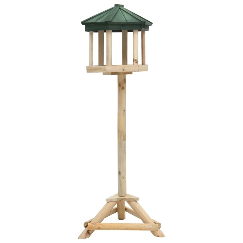 Berkfield Standing Bird Feeder Solid Firwood 33×106 cm