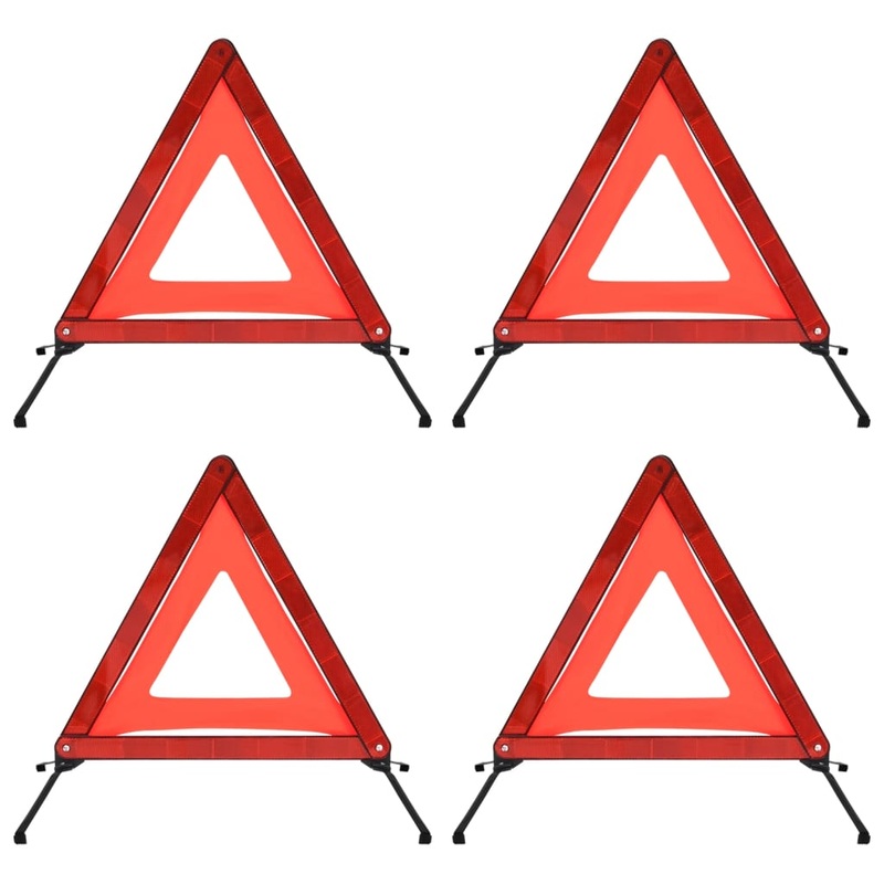 Berkfield Traffic Warning Triangles 4 pcs Red 56.5×36.5×44.5cm