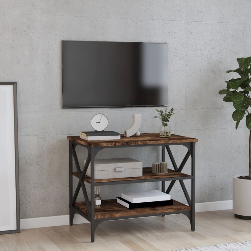 Berkfield TV Cabinet Smoked Oak 60x40x50 cm Engineered Wood