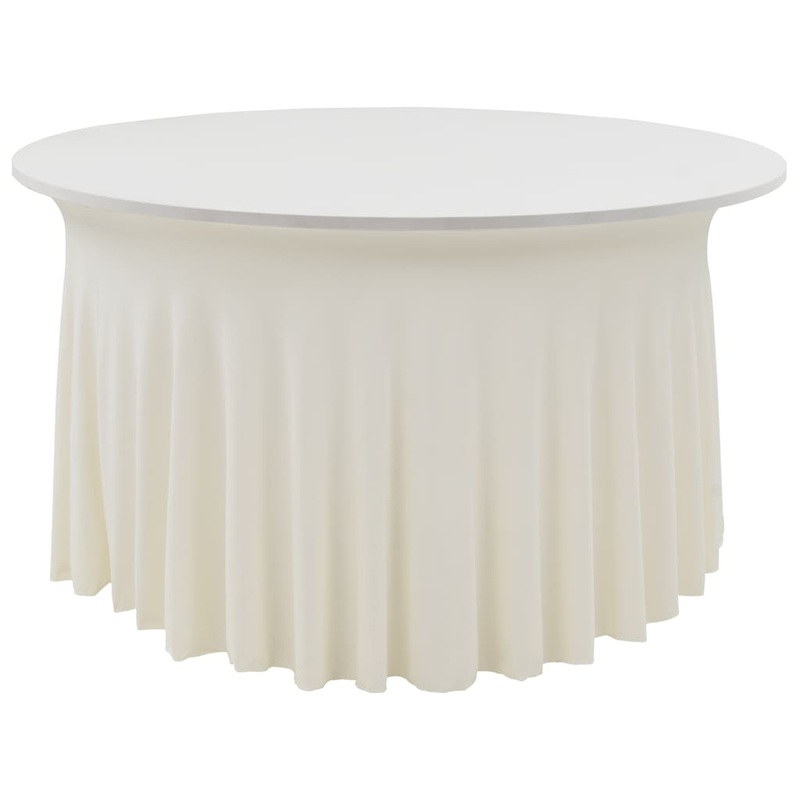 Berkfield 2 pcs Stretch Table Covers with Skirt 180×74 cm Cream