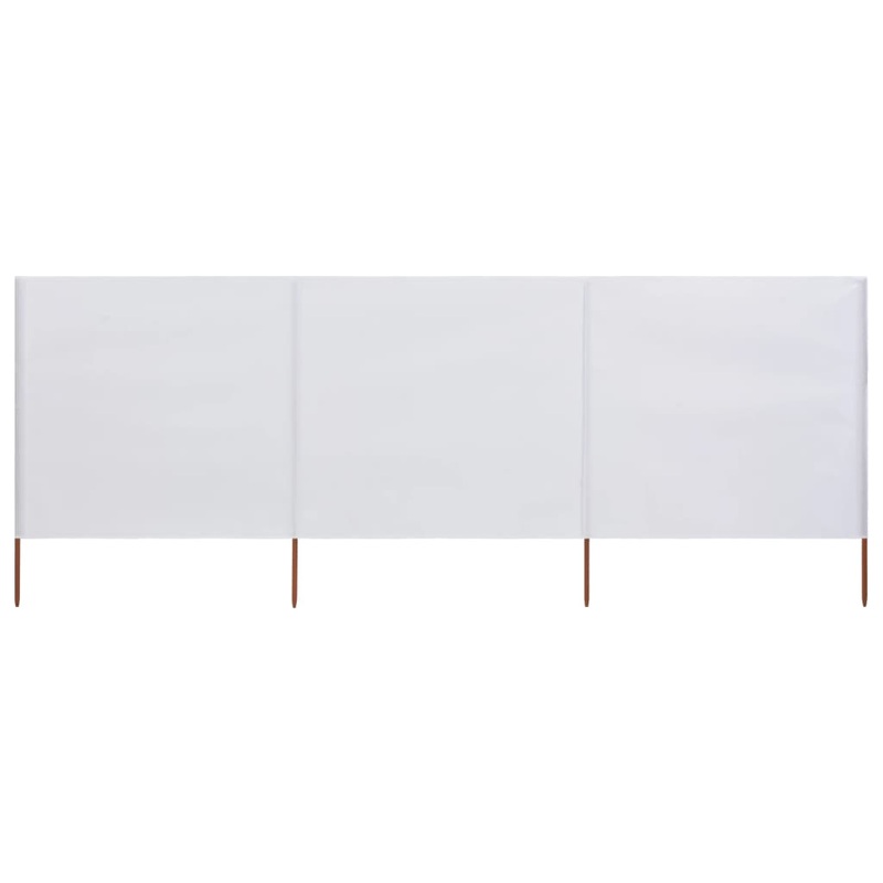 Berkfield 3-panel Wind Screen Fabric 400×160 cm Sand White
