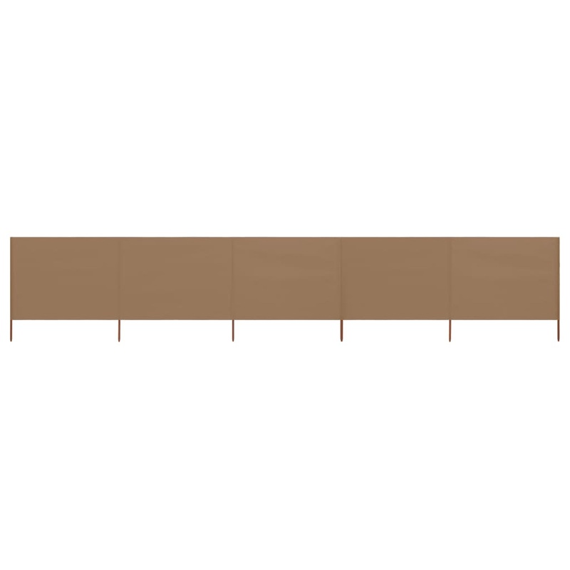 Berkfield 5-panel Wind Screen Fabric 600×160 cm Taupe