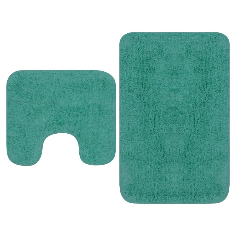 Berkfield Bathroom Mat Set 2 Pieces Fabric Turquoise