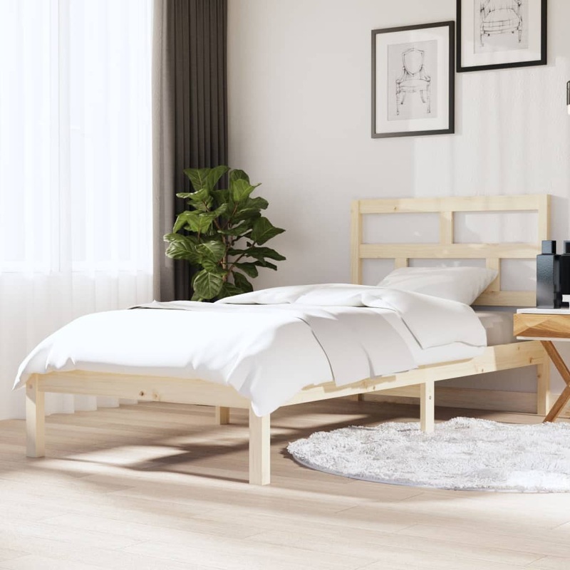 Berkfield Bed Frame 90×190 cm Single Solid Wood