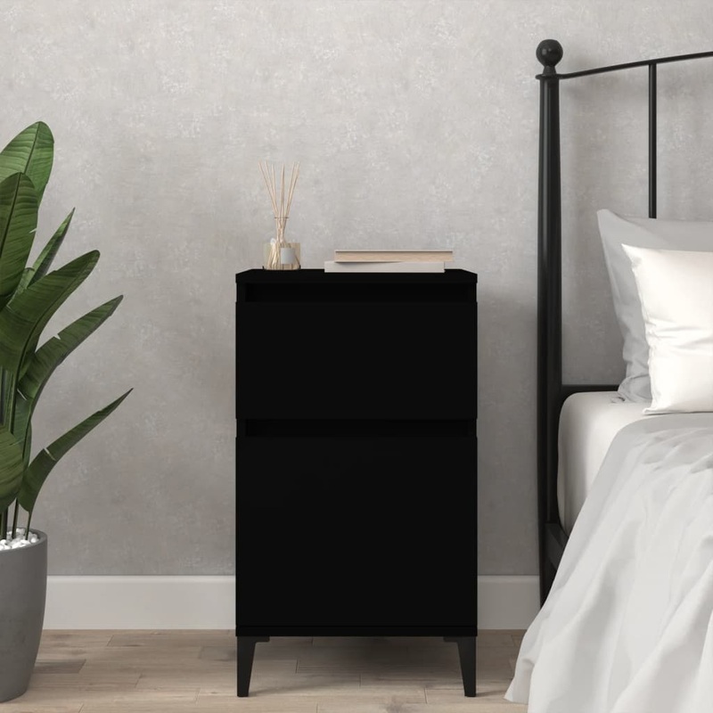 Berkfield Bedside Cabinet Black 40x35x70 cm