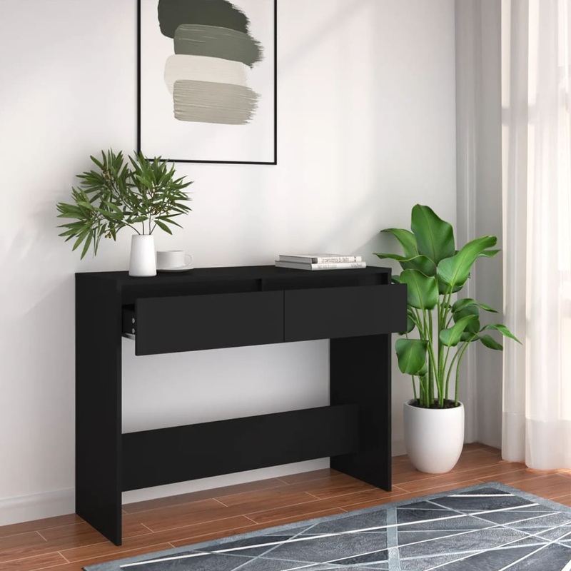 Berkfield Console Table Black 100x35x76.5 cm Engineered Wood