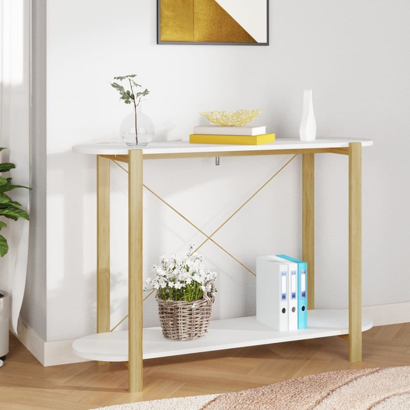 Berkfield Console Table White 110x38x75 cm Engineered Wood