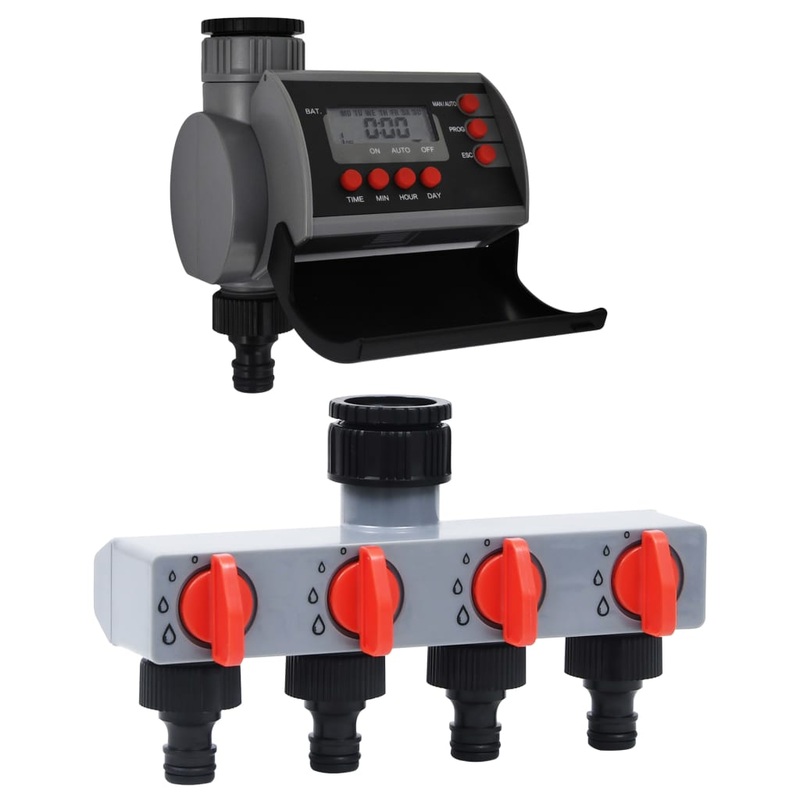 Berkfield Garden Water Timer with Single Outlet and Water Distributor