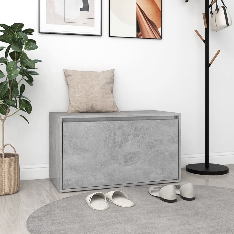 Berkfield Hall Bench 80x40x45 cm Concrete Grey Engineered Wood