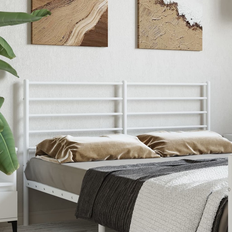 Berkfield Metal Headboard White 160 cm