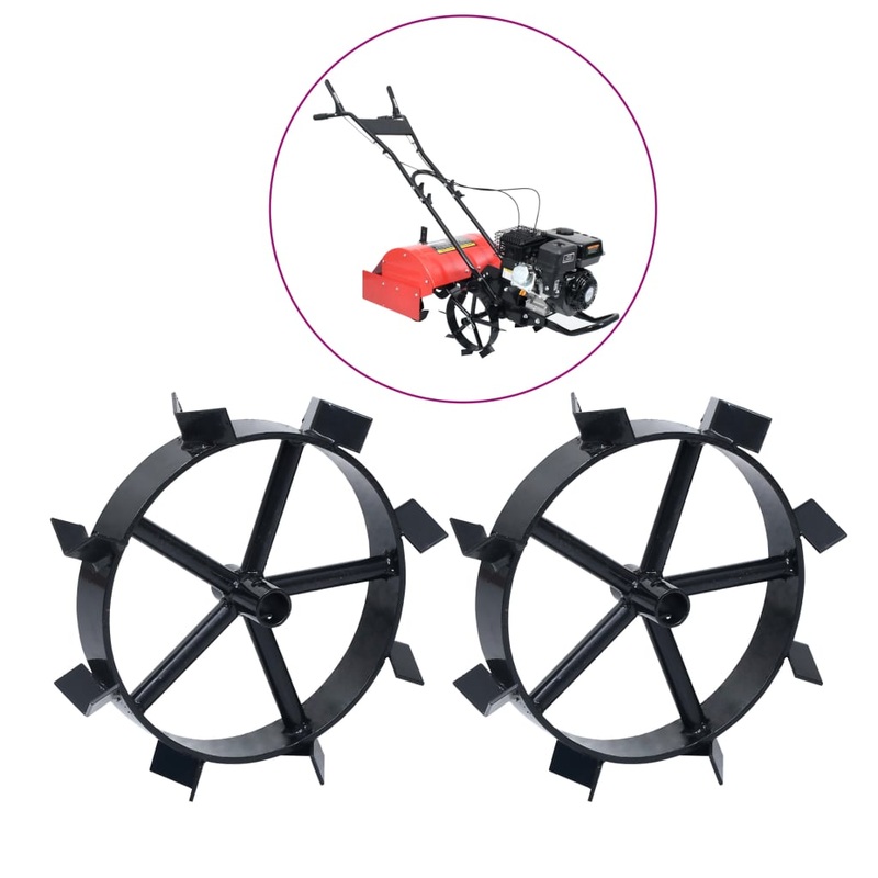 Berkfield Metal Wheels for 6.5 HP Petrol Tiller 2 pcs