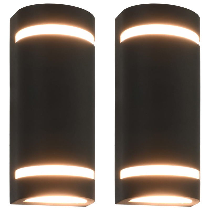 Berkfield Outdoor Wall Lights 2 pcs 35 W Black Half-round