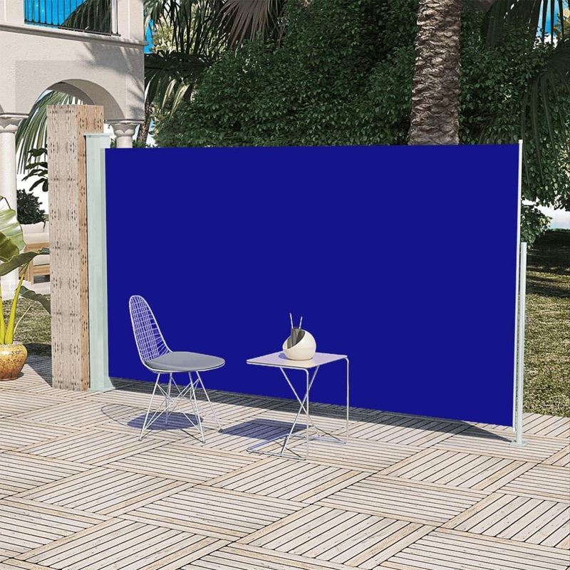Berkfield Patio Retractable Side Awning 160×300 cm Blue