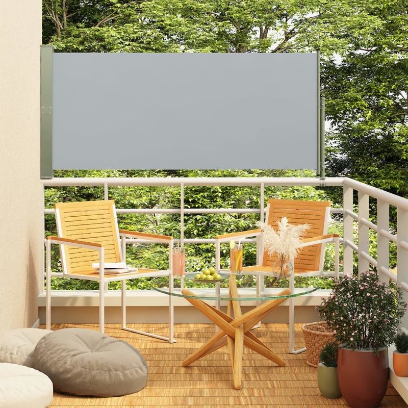 Berkfield Patio Retractable Side Awning 160×300 cm Grey