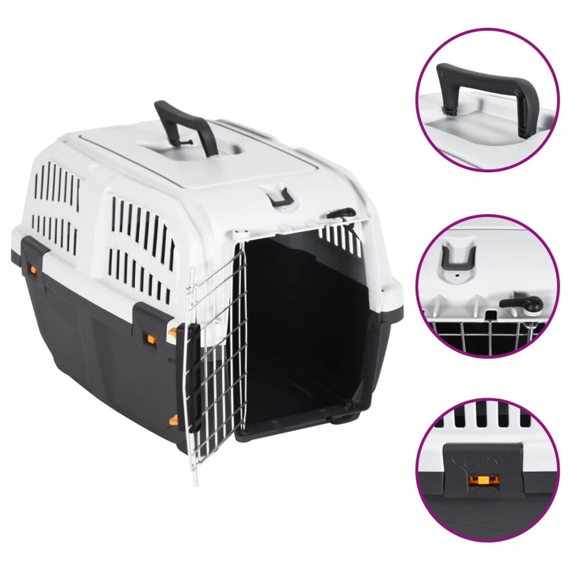 Berkfield Pet Carrier with Metal Door 48×31.5×31 cm Polypropylene