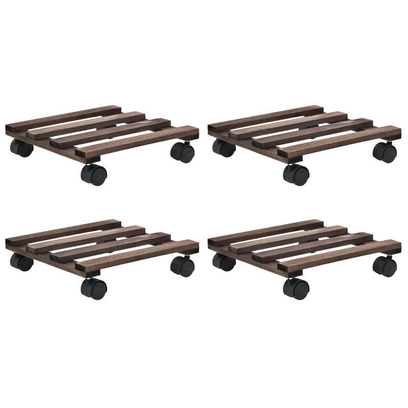 Berkfield Plant Rollers 4 pcs Cedar Wood 25×25 cm