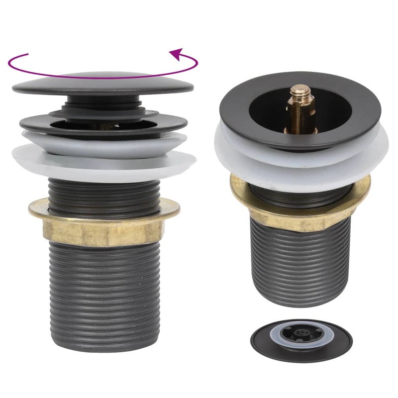 Berkfield Push Drain without Overflow Function Grey 6.4×6.4×9.1 cm