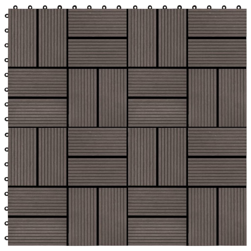 Berkfield 22 pcs Decking Tiles 30×30 cm 2 sqm WPC Dark Brown