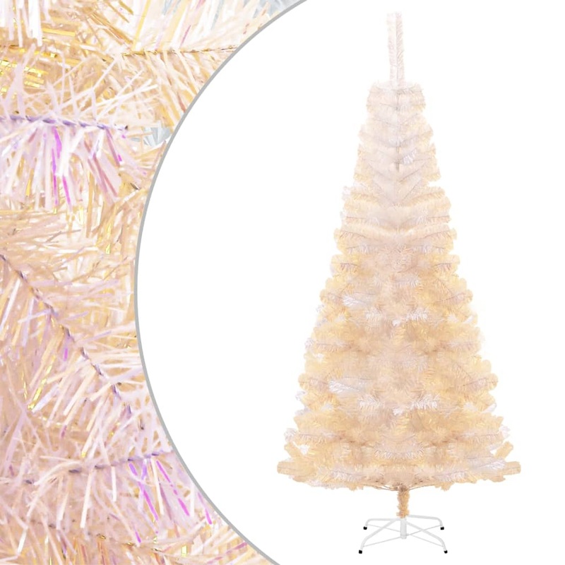 Berkfield Artificial Christmas Tree with Iridescent Tips White 180 cm PVC
