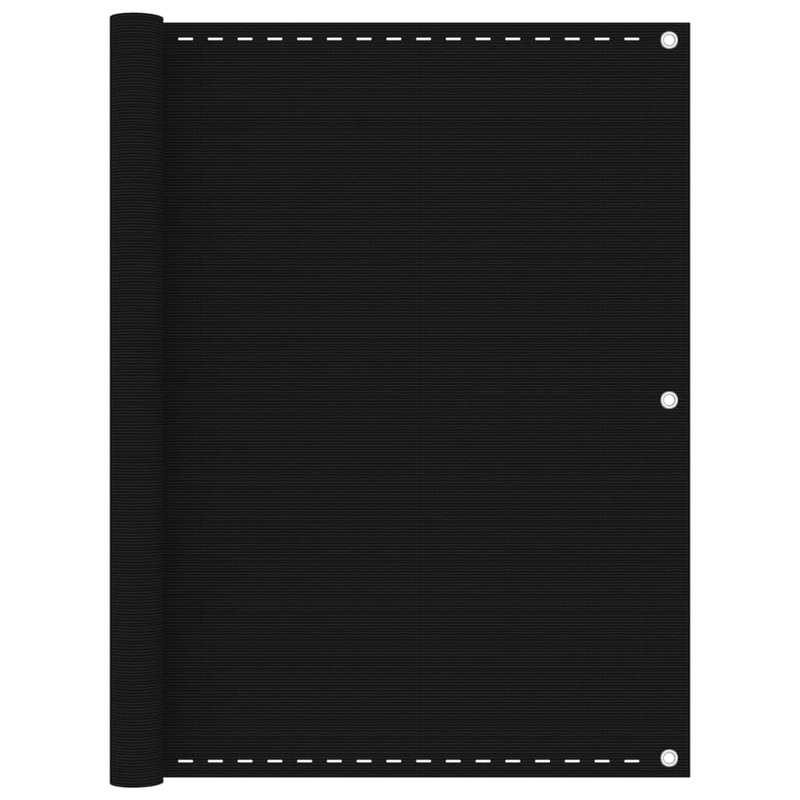 Berkfield Balcony Screen Black 120×400 cm HDPE