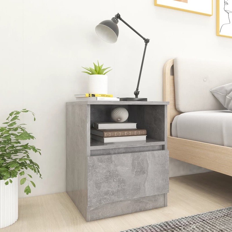Berkfield Bed Cabinet Concrete Grey 40x40x50 cm Engineered Wood