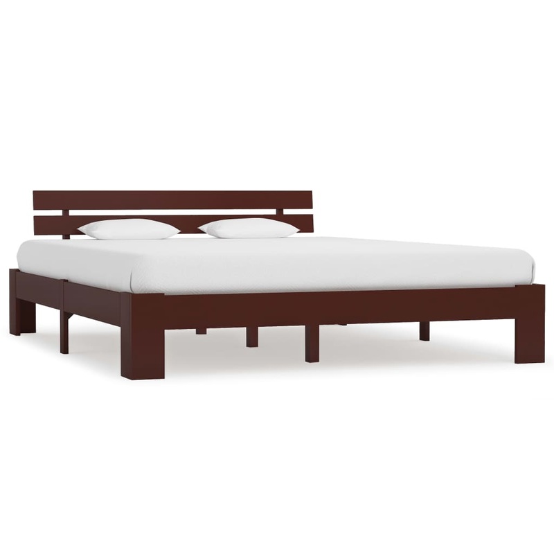 Berkfield Bed Frame Dark Brown Solid Pine Wood 180×200 cm 6FT Super King