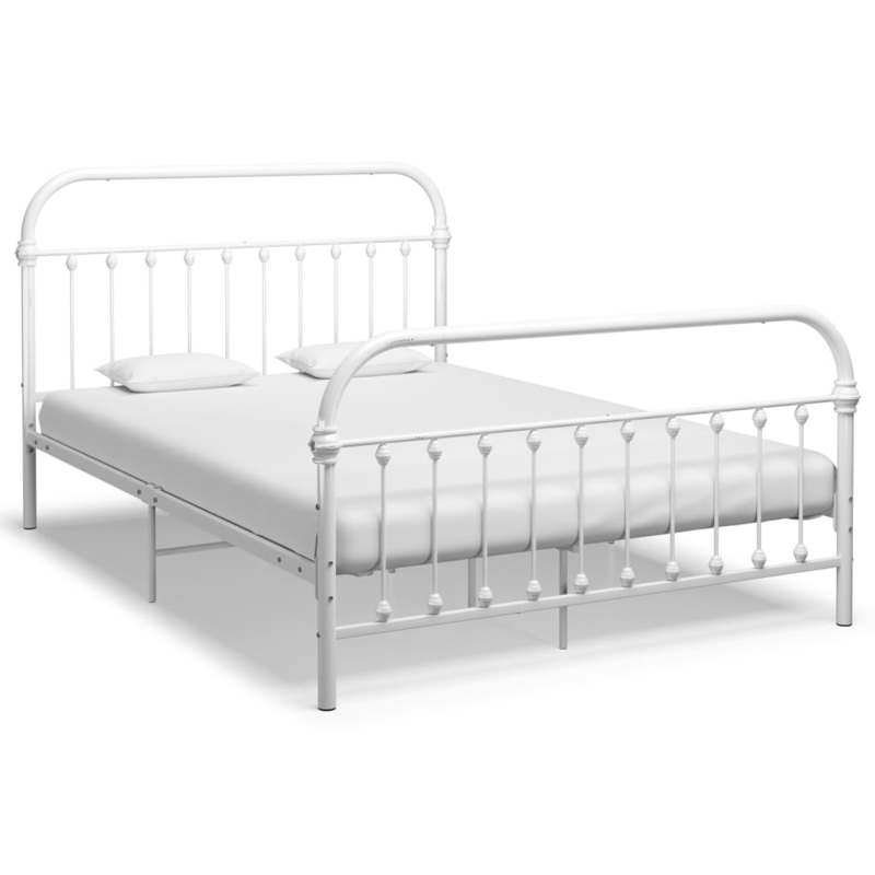 Berkfield Bed Frame White Metal 140×200 cm
