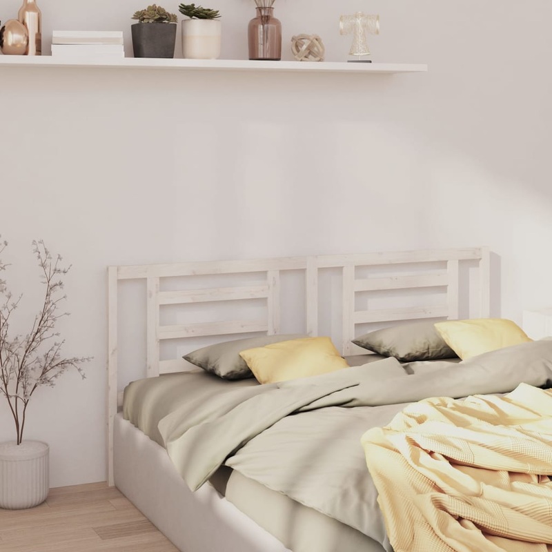 Berkfield Bed Headboard White 166x4x100 cm Solid Pine Wood