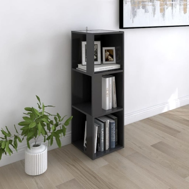 Berkfield Corner Cabinet Grey 33x33x100 cm Engineered Wood