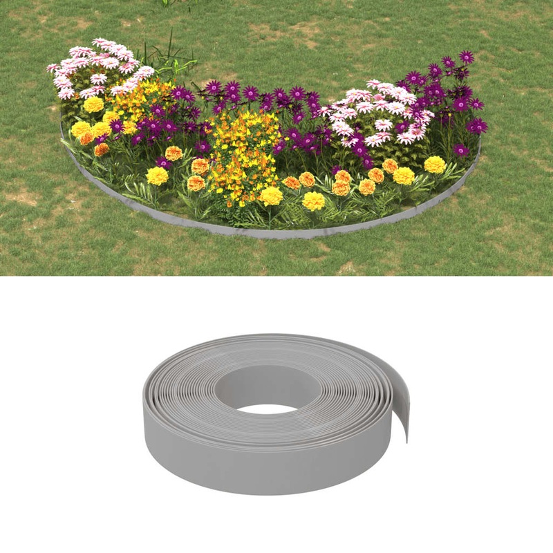 Berkfield Garden Edgings 3 pcs Grey 10 m 10 cm Polyethylene