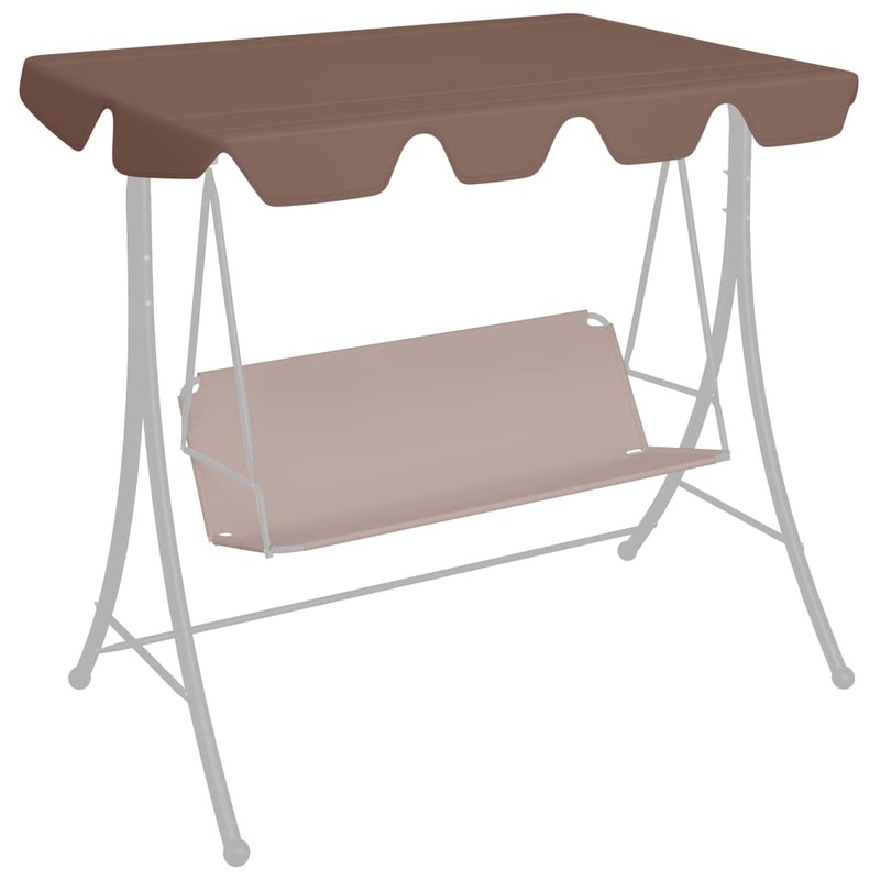 Berkfield Replacement Canopy for Garden Swing Brown 188/168×110/145 cm