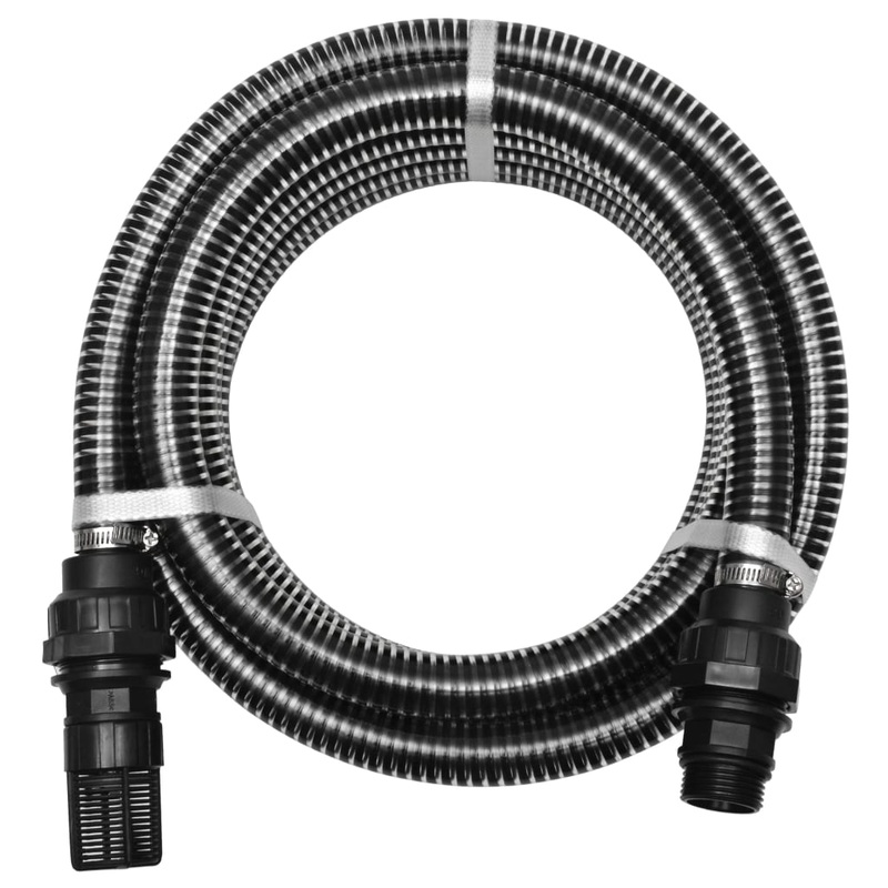 Berkfield Suction Hose with Connectors 4 m 22 mm Black