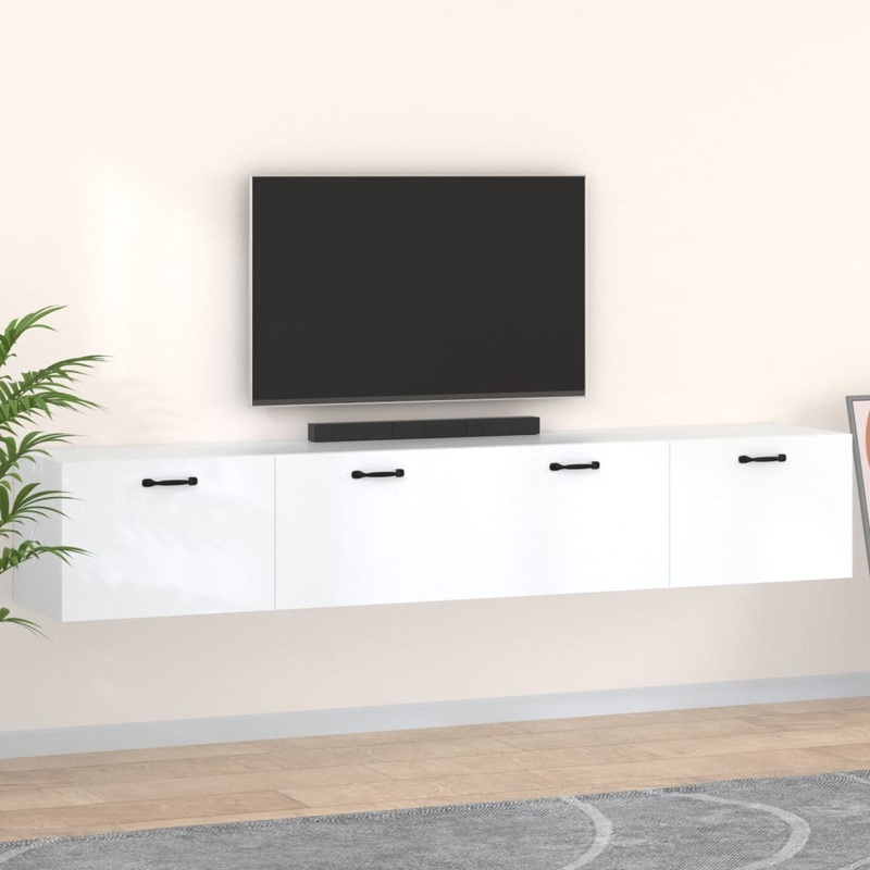 Berkfield Wall Cabinets 2 pcs White 100×36.5×35 cm Engineered Wood