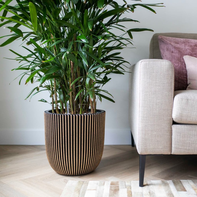 Capi Planter Groove 43×41 cm Black and Gold