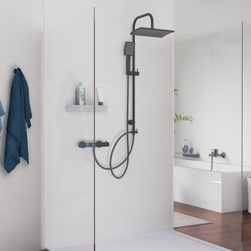 SCHTTE Overhead Shower Set MALLORCA Matte Black
