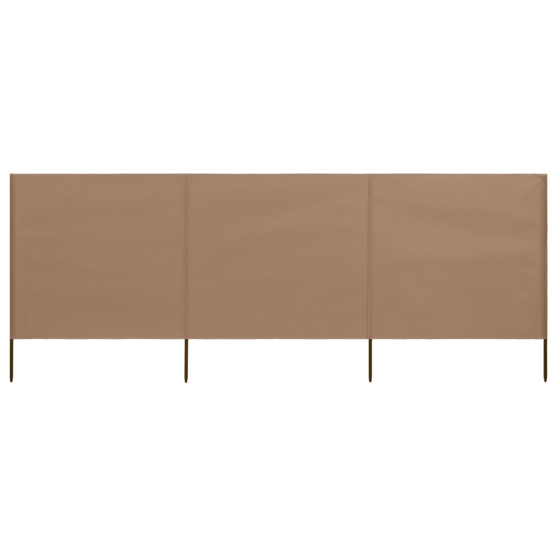 Berkfield 3-panel Wind Screen Fabric 400×80 cm Taupe