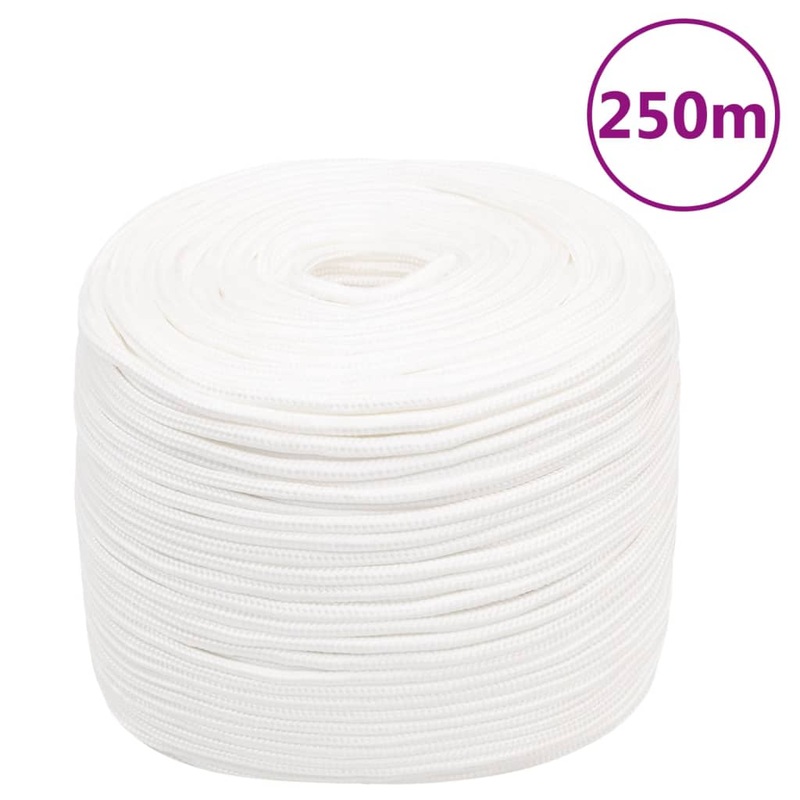 Berkfield Boat Rope Full White 8 mm 250 m Polypropylene