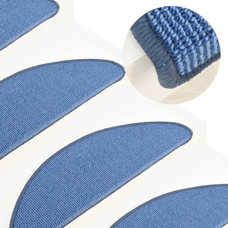 Berkfield Carpet Stair Treads 15 pcs Blue 65x21x4 cm